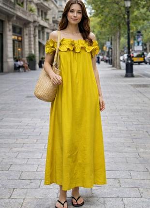 Поплиновый сарафан свободного кроя, длинный сарафан от h&amp;m
