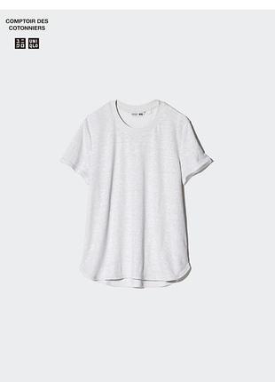 Футболка uniqlo l льон біла