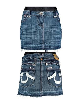 Винтажная стрейчевая джинсовая мини юбка r&b jeans true religion type vintage y2k 2000s rare