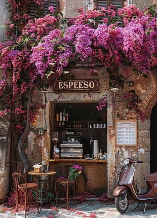 Набор для вышивки крестиком «уютные кофейни мира. римский espresso bar» 25 см на 35 см (cxc, 30 цветов, канва 16)