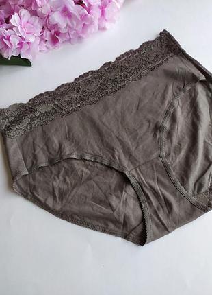 Новые коттоновые трусики с кружевом george, u9 12, eur 40, l