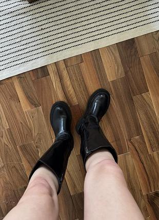 Жіночі чоботи zara 39 розмір (25 см) демісезон goth