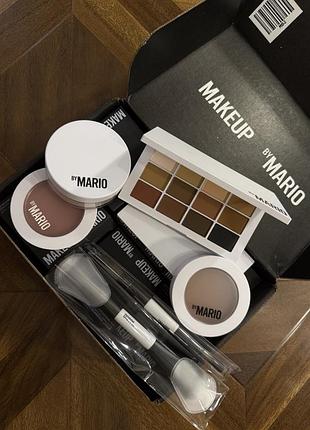 Декоративна косметика makeup by mario палетка тіней, пудра, пензлик f4 та f3, кремові румʼяна, бронзер