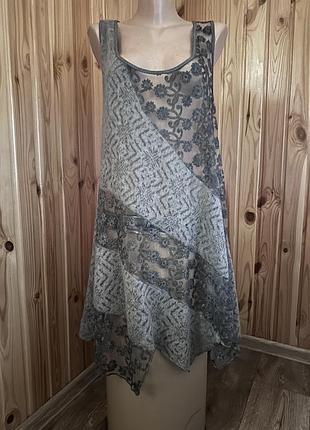 Стильна італійська туніка в стилі boho chic / мереживний топ