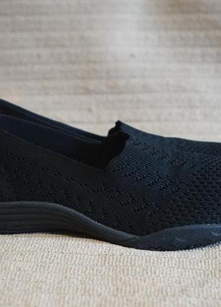 Черные "вязаные" слипоны skechers beige instapper fitster 39 р. ( 26 см.)
