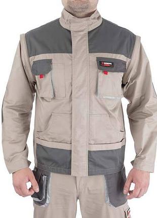 Куртка робоча 2 в 1, 100% бавовна, щільність 180 г/м2, s intertool sp-3031 2
