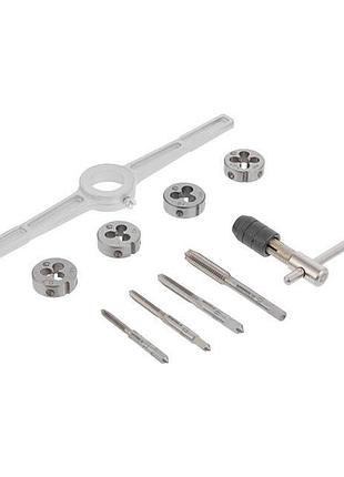 Набор плашек m4-m8, метчиков m4-m8, 10 ед. intertool sd-8025