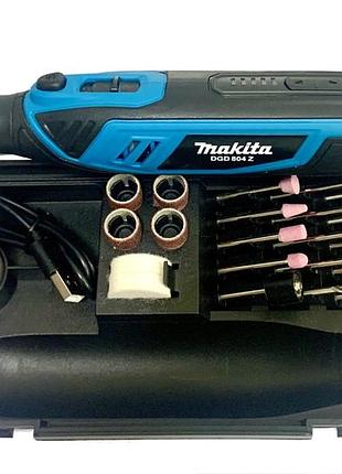 Аккумуляторный мини-гравер 4 вольт makita dgd804z + комплект насадок 42 шт