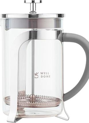 Френч-пресс wd-8018b, 800 мл, термост. стекло, н/ж сталь, soft-touch ручка