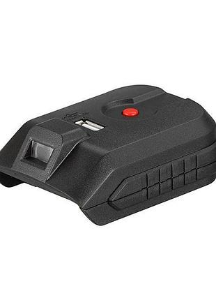 Адаптер для аккумулятора li-ion 20 в, usb 2a, led фонарь intertool wt-9300