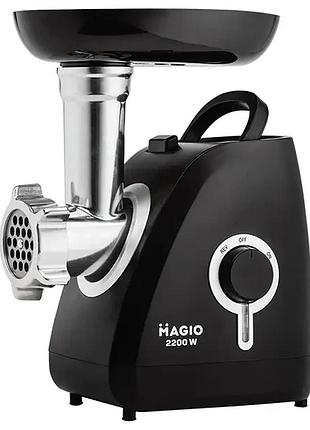 М'ясорубка електрична magio мg-270, 2200 вт, запасний ніж, овочерізка, томатодавка