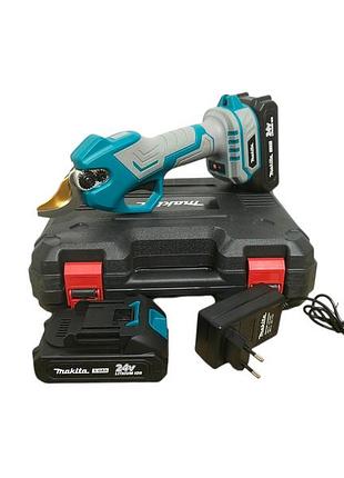 Аккумуляторный секатор садовый makita dup385 digital 24v, 5ah, электрический секатор макита, веткорез