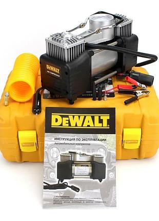 Воздушный двухпоршневой автомобильный компрессор dewalt 7212 72 л/мин 12v, 30a с набором инструментов + кейс