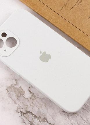 Чехол silicone case full camera protective (aa) для apple iphone 13 (6.1") белый / white 4
