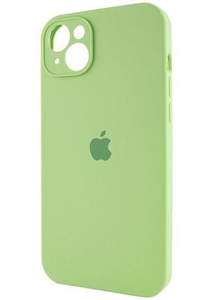 Чехол silicone case full camera protective (aa) для apple iphone 14 (6.1") зеленый / pistachio 4