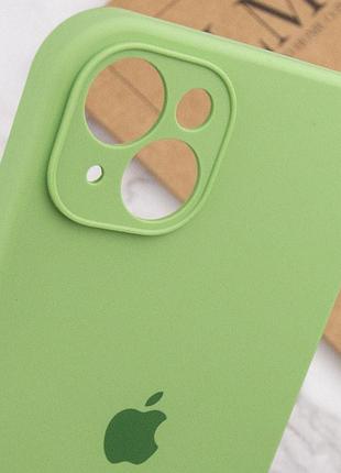 Чехол silicone case full camera protective (aa) для apple iphone 14 (6.1") зеленый / pistachio 5