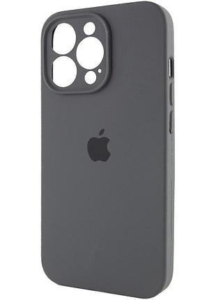 Чехол silicone case full camera protective (aa) для apple iphone 15 pro max (6.7") серый / dark gray 4