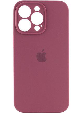 Чехол silicone case full camera protective (aa) для apple iphone 15 pro max (6.7") бордовый / plum 2