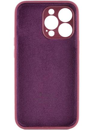 Чехол silicone case full camera protective (aa) для apple iphone 15 pro max (6.7") бордовый / plum 3