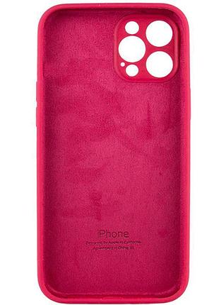 Чехол silicone case full camera protective (aa) для apple iphone 12 pro max (6.7") красный / rose red 4