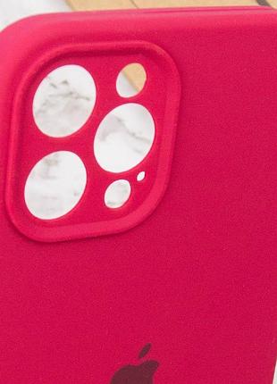 Чехол silicone case full camera protective (aa) для apple iphone 12 pro max (6.7") красный / rose red 6