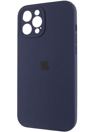 Чехол silicone case full camera protective (aa) для apple iphone 12 pro max (6.7") темно-синий / midnight blue 3