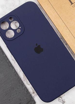 Чехол silicone case full camera protective (aa) для apple iphone 12 pro max (6.7") темно-синий / midnight blue 5