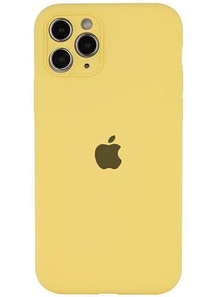 Чехол silicone case full camera protective (aa) для apple iphone 12 pro max (6.7") желтый / yellow