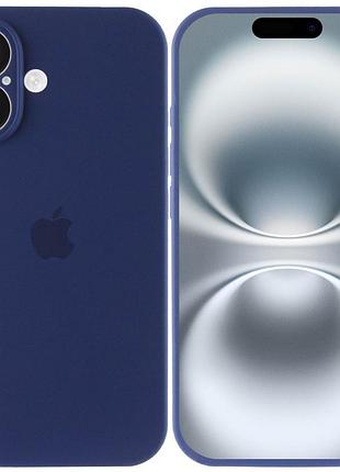 Чехол silicone case full camera protective (aa) для apple iphone 16 (6.1") синий / deep navy 3