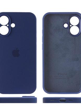 Чехол silicone case full camera protective (aa) для apple iphone 16 (6.1") синий / deep navy 4