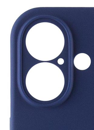 Чехол silicone case full camera protective (aa) для apple iphone 16 (6.1") синий / deep navy 5