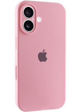 Чехол silicone case full camera protective (aa) для apple iphone 16 (6.1") розовый / light pink