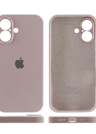 Чехол silicone case full camera protective (aa) для apple iphone 16 (6.1") серый / lavender 3