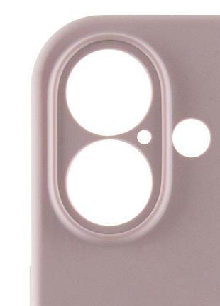 Чехол silicone case full camera protective (aa) для apple iphone 16 (6.1") серый / lavender 4
