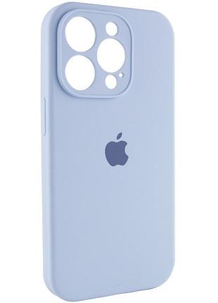 Чехол silicone case full camera protective (aa) для apple iphone 13 pro (6.1") голубой / lilac blue 3