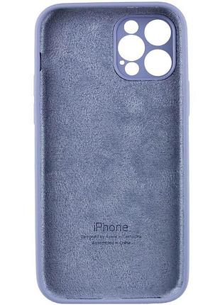 Чехол silicone case full camera protective (aa) для apple iphone 12 pro (6.1") серый / lavender gray 4