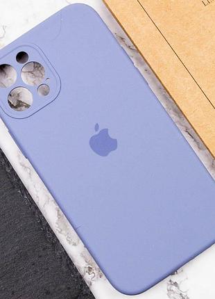 Чехол silicone case full camera protective (aa) для apple iphone 12 pro (6.1") серый / lavender gray 5