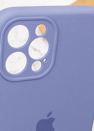 Чехол silicone case full camera protective (aa) для apple iphone 12 pro (6.1") серый / lavender gray 6