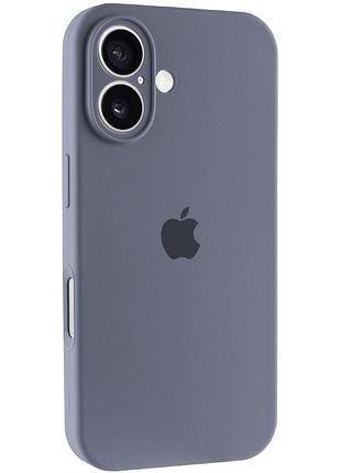 Чехол silicone case full camera protective (aa) для apple iphone 16 (6.1") серый / lavender gray 2