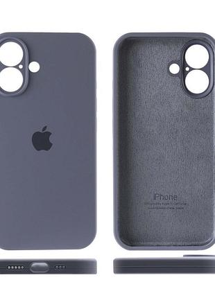 Чехол silicone case full camera protective (aa) для apple iphone 16 (6.1") серый / lavender gray 4