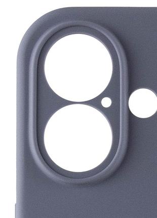 Чехол silicone case full camera protective (aa) для apple iphone 16 (6.1") серый / lavender gray 7