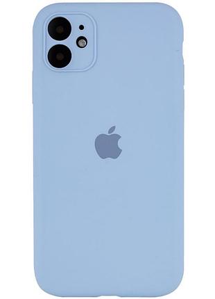Чехол silicone case full camera protective (aa) для apple iphone 12 (6.1") голубой / lilac blue 2