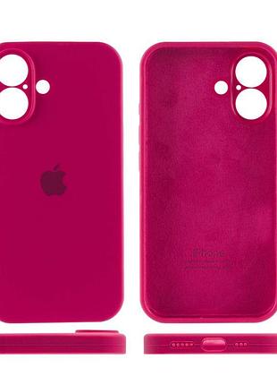 Чохол silicone case full camera protective (aa) для apple iphone 16 (6.1") червоний / rose red 3