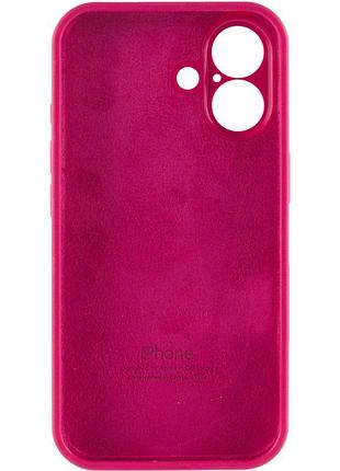 Чохол silicone case full camera protective (aa) для apple iphone 16 (6.1") червоний / rose red 6