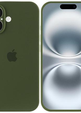 Чохол silicone case full camera protective (aa) для apple iphone 16 plus (6.7") зелений / dark olive 3