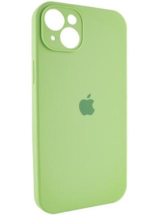 Чехол silicone case full camera protective (aa) для apple iphone 13 (6.1") мятный / mint 2
