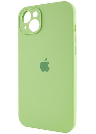 Чехол silicone case full camera protective (aa) для apple iphone 13 (6.1") мятный / mint 3