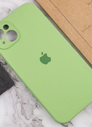 Чехол silicone case full camera protective (aa) для apple iphone 13 (6.1") мятный / mint 4