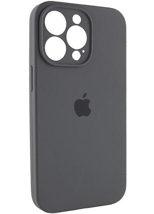 Чехол silicone case full camera protective (aa) для apple iphone 13 pro (6.1") серый / dark gray 3