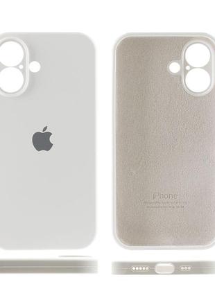 Чехол silicone case full camera protective (aa) для apple iphone 16 plus (6.7") белый / white 4